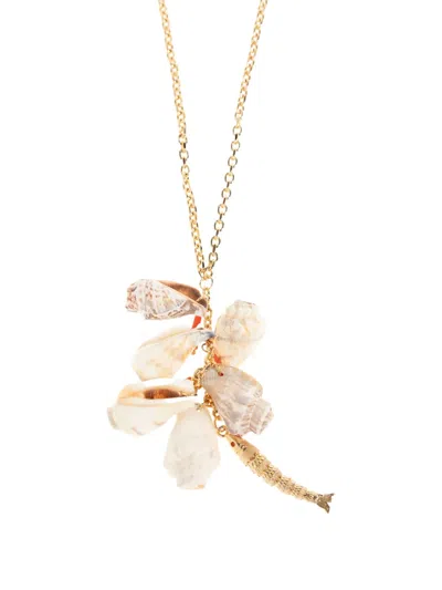 Dsquared2 Shell-pendant Cable-link Necklace In Gold