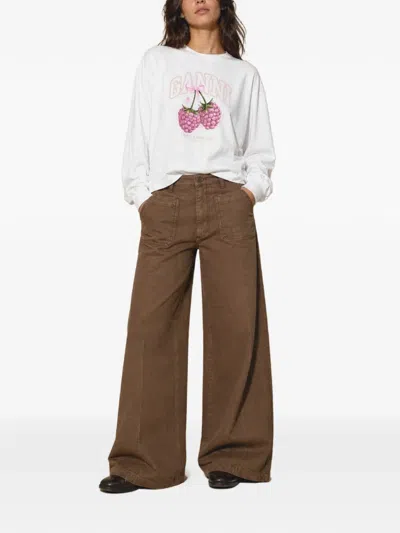 Frame Patch Pocket Jeans In Brown