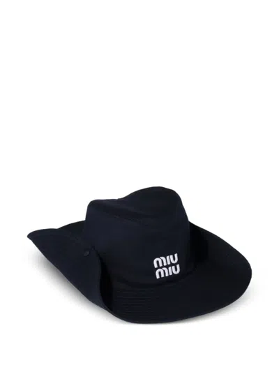 Miu Miu Drill Hat In Blue