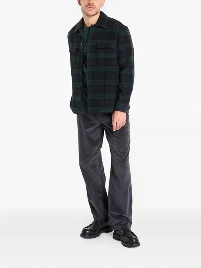 Samsoe & Samsoe Check-pattern Overshirt In Green