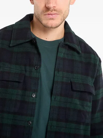 Samsoe & Samsoe Check-pattern Overshirt In Green
