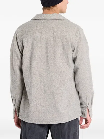 Samsoe & Samsoe Felted Button-up Jacket In Gray