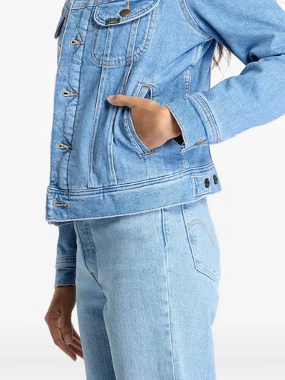 Lee Rider Collared Jacket In Blue