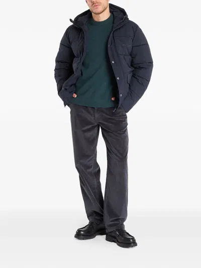 Samsoe & Samsoe Padded Hooded Jacket In Blue