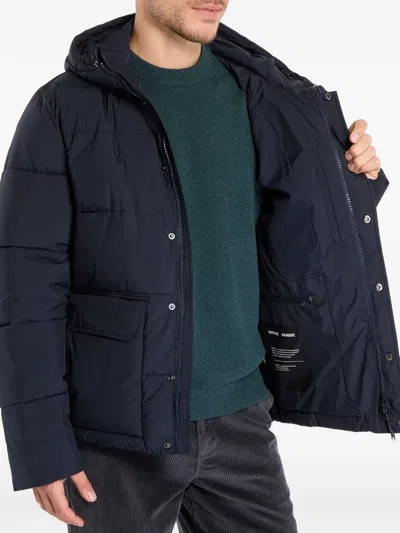Samsoe & Samsoe Padded Hooded Jacket In Blue