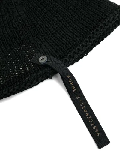 Forme D'expression Knitted-mesh Beanie Hat In Black
