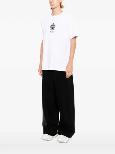 Balmain University Contrast T-shirt In White