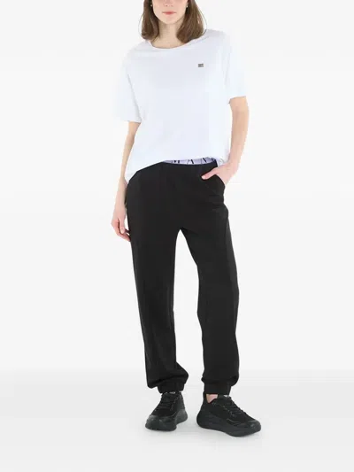 Ea7 Logo-plaque T-shirt In White
