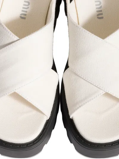 Miu Miu Platform Slingback Sandals In Multi