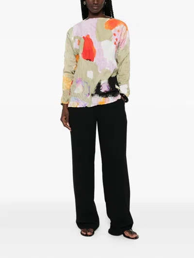 Daniela Gregis Abstract-print Crinkled Blouse In Multi