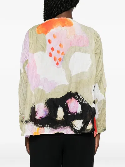 Daniela Gregis Abstract-print Crinkled Blouse In Multi