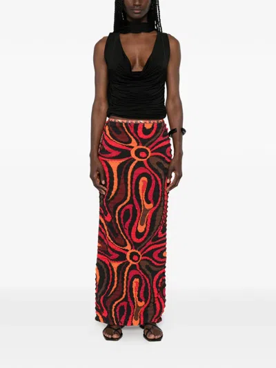 Pucci Puckered-texture Maxi Skirt In Multi