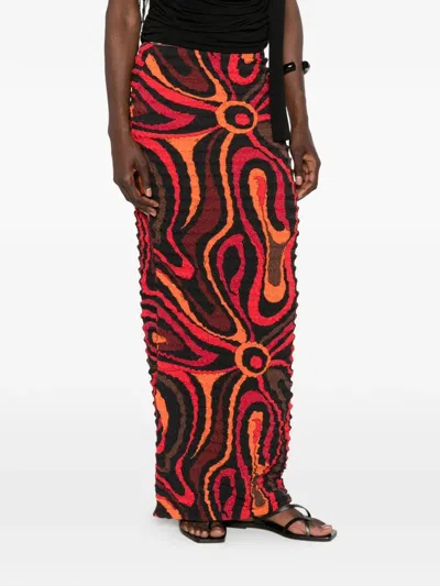 Pucci Puckered-texture Maxi Skirt In Multi
