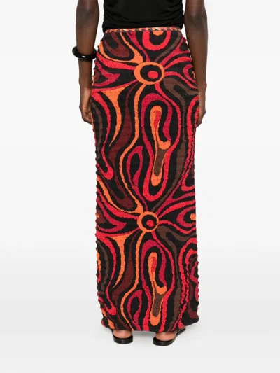 Pucci Puckered-texture Maxi Skirt In Multi