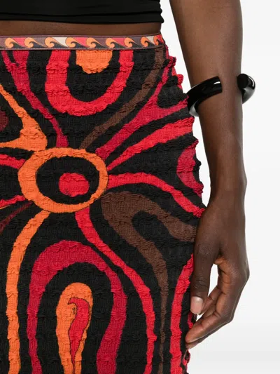 Pucci Puckered-texture Maxi Skirt In Multi