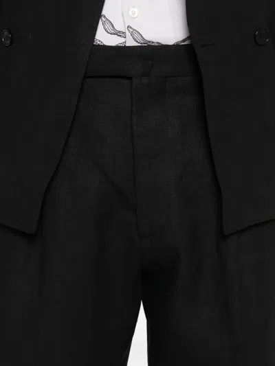 Santaniello Double-breasted Peak-lapel Suit In Black