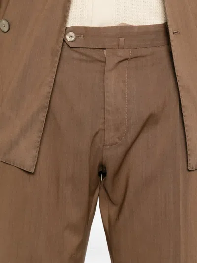 Santaniello Double-breasted Peak-lapels Suit In Brown