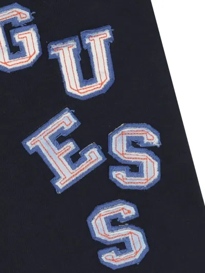 Guess Logo-patch Drawstring Shorts In Black