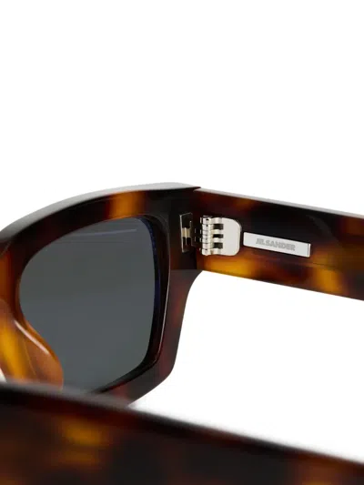 Jil Sander Rectangular-frame Sunglasses In Brown