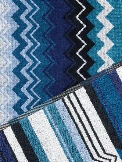 Missoni Giacomo Zig-zag Bath Towel In Blue