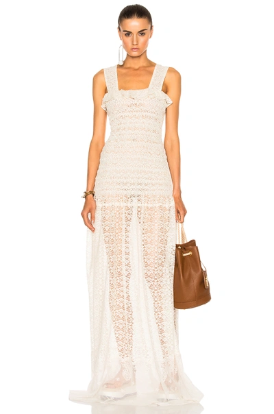 Shop Stella Mccartney Sleeveless Cotton Dress In White.  In Natural