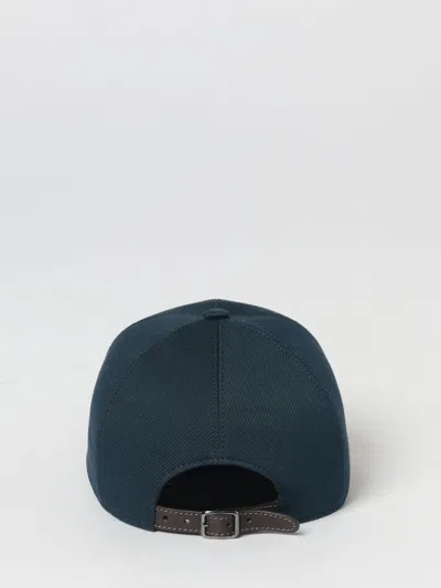 Brunello Cucinelli Blue Solid Baseball Hat In Blue