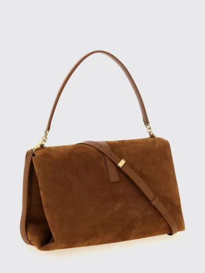 Ferragamo Suede With Gancini Hardware Shoulder Bag In Brown