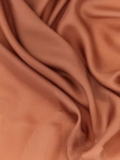 Saint Laurent Brown Solid Scarf In Brown