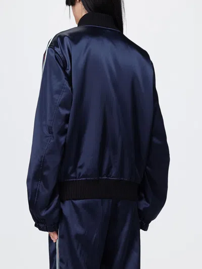 Off-white Striped Trim Bomber Jacket In Blue