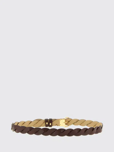 Fendi Multicolor Ff Braided Adjustable Belt In Brown