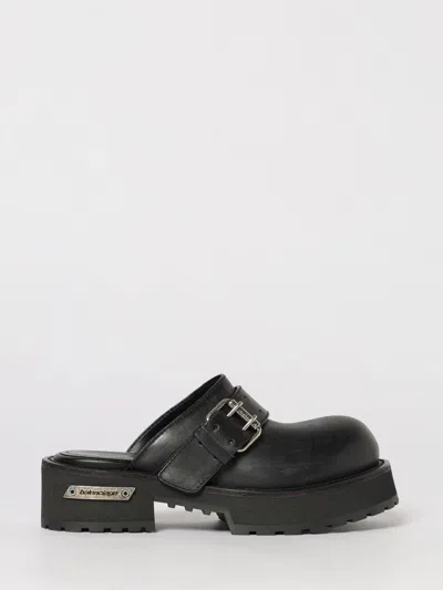 Balenciaga Venom Round Toe Leather Chunky Mules In Black