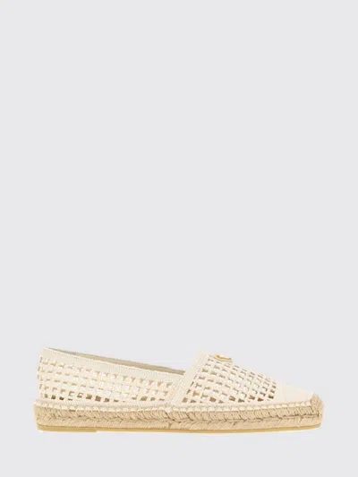 Prada Ivory Slip On Espadrilles In Neutral