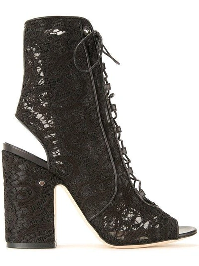 Shop Laurence Dacade Floral Lace Boots In Black