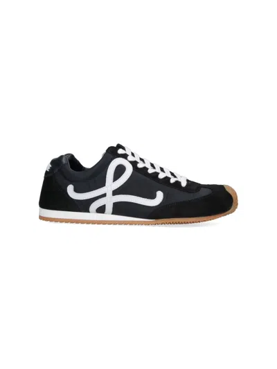 Loewe Womens Blk/white Ballet Runner 2.0 Suede And Woven Low-top Trainers Eur 36 / 3 Uk In Black