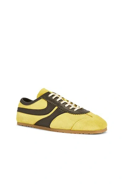 Dries Van Noten Yellow Leather Sneakers