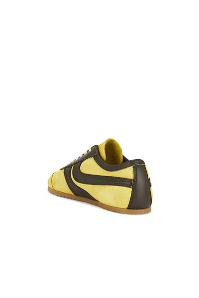 Dries Van Noten Yellow Leather Sneakers