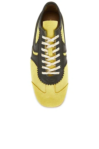 Dries Van Noten Yellow Leather Sneakers