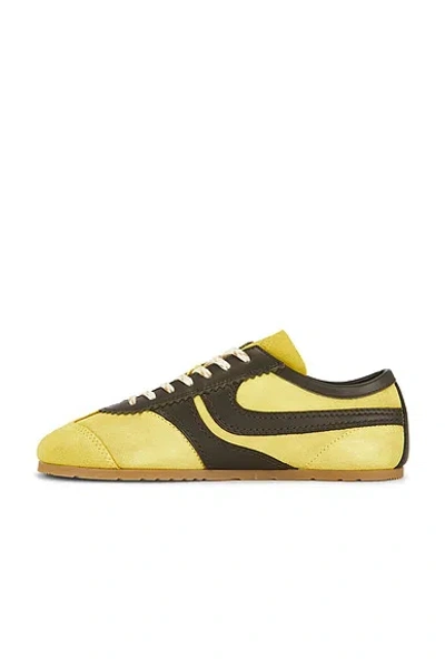 Dries Van Noten Yellow Leather Sneakers