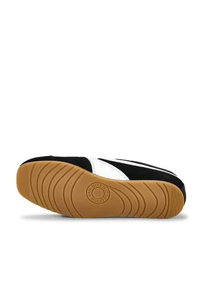 Dries Van Noten White Leather Striped Suede Sneakers In Black