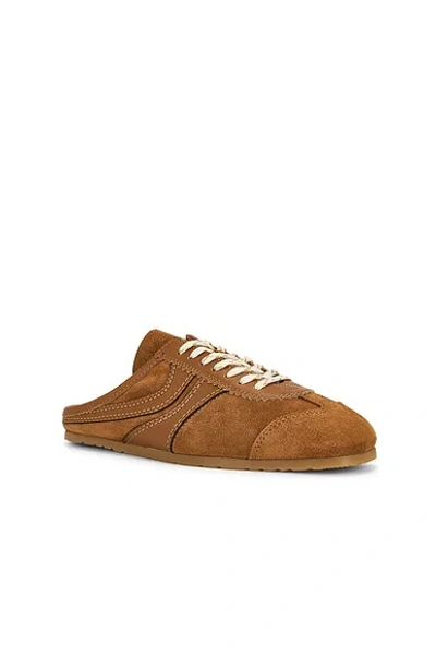 Dries Van Noten Suede Mules Rubber Sole Stitch Detailing In Brown