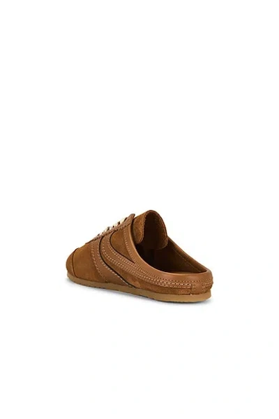 Dries Van Noten Suede Mules Rubber Sole Stitch Detailing In Brown