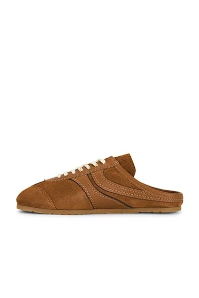 Dries Van Noten Suede Mules Rubber Sole Stitch Detailing In Brown