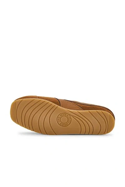 Dries Van Noten Suede Mules Rubber Sole Stitch Detailing In Brown