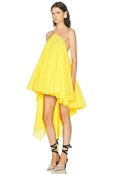 Jacquemus La Robe Triangle Courte Mini Dress In Yellow