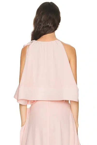 Stella Mccartney Womens Ballet Pink Halter-neck Frilled Silk Top