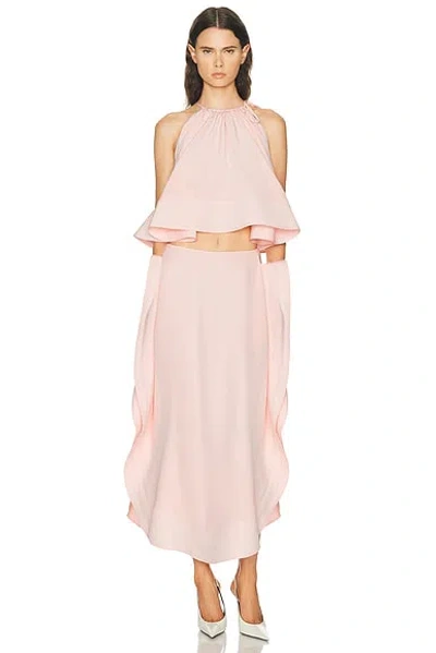 Stella Mccartney Womens Ballet Pink Halter-neck Frilled Silk Top
