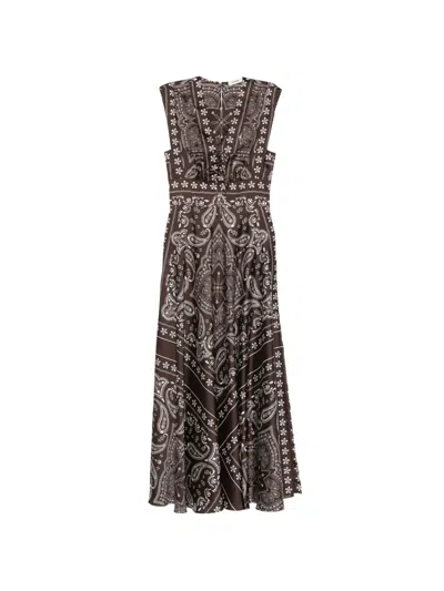 Sandro Paisley-pattern Maxi Dress In Multi