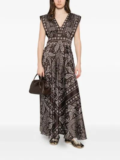 Sandro Paisley-pattern Maxi Dress In Multi