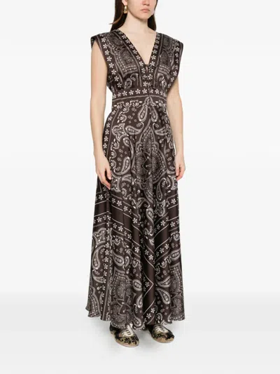 Sandro Paisley-pattern Maxi Dress In Multi