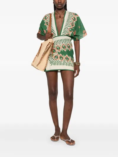 Johanna Ortiz Inundada De Color Printed Cotton-voile Mini Dress In Animal Print
